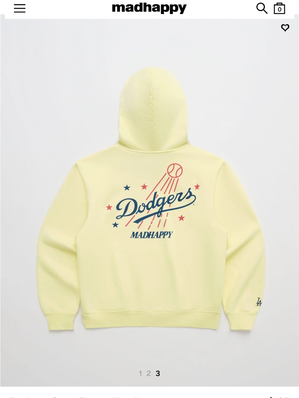 Madhappy Dodgers Yellow Hooded Sweatshirt - Picture 3 of 6